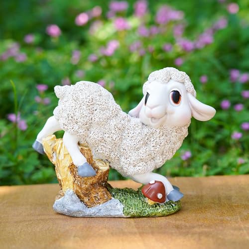 Flanliy Gartenfiguren Schaf, Gartendeko für Draußen Wetterfest,...