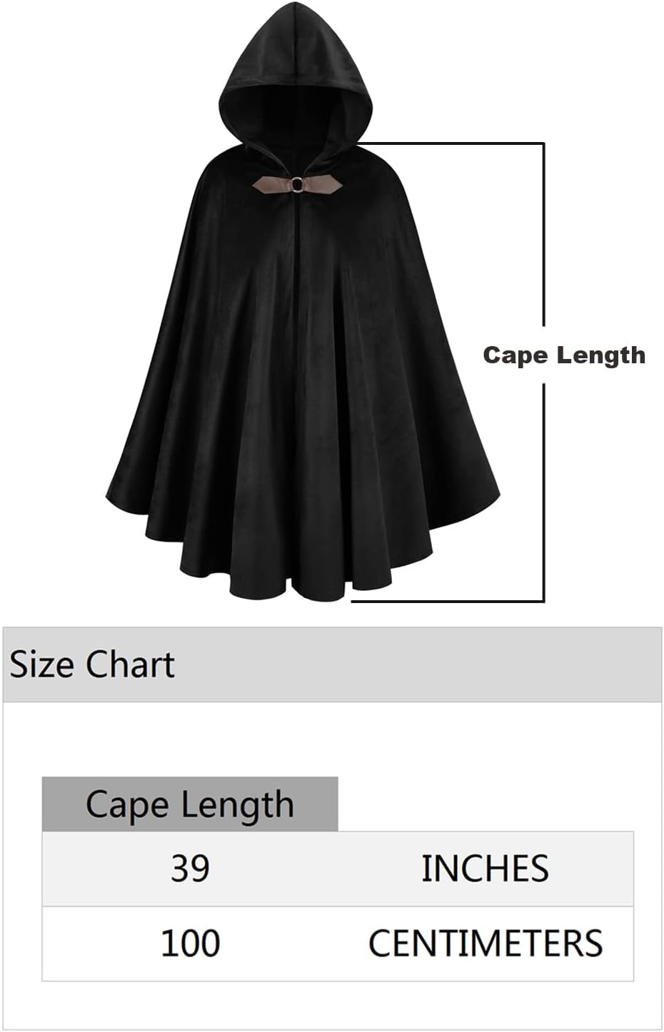 GRAJTCIN Renaissance Hooded Cape Medieval Cloak Hobbit Halloween Costume
