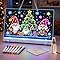 LED Drawing Board, 35 x 25 cm – Rechargeable Colour-Changing Light Up Acrylic Writing & Doodle Board with 7 Markers, 7 Colours & Auto Modes, Portable Night Light Gift