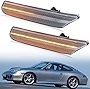 NSLUMO Sequential Amber Led Side Marker Lights for Porsche 97-04 986 Box-ster Porsche 911 996 Carrera Clear Lens Front Bumper Side Marker Assembly