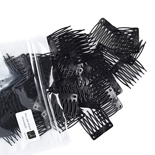 combs plastic clips convenient for hair full lace wigs cap accessories styling tools (black)…