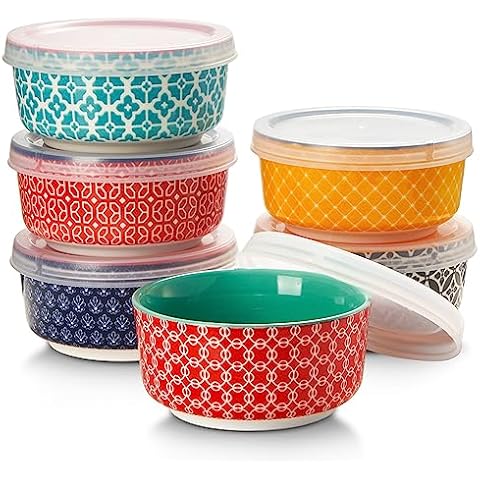 DOWAN Dipping Bowls with Lids, Ceramic Condiment Sauce Cups, 4.7 oz Dipping Sauce Bowls/Dishes for Charcuterie, Condiment, Tomato Sauce, Soy, BBQ and other Party Supplies, Kitchen Decor, Set of 6 Cover