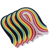 YURROAD 640 Streifen 36 Farben Quilling-Papierstreifen Set, Länge 39 cm, Breite 3 mm, 5 mm, 7 mm, 10 mm, 4 Sets in einer Packung.