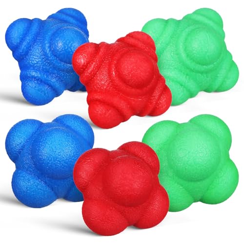 ifundom 6 Pcs Reaction Balls Agility Training Workout Ball for Hand Eye Coordination Durable Vibrant Colors Use Fun for All Ages