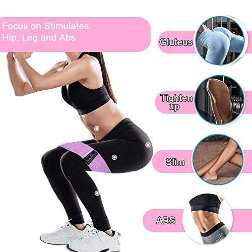 Image of 6 Pcs Fabric Booty Bands & Long Resistance Bands for Workout Butt and Legs Pull Up Exercise Elastic Stretch Bands Home Gym Fitness Equipment