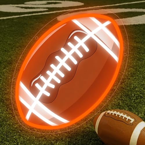 Football Neon Sign for Wall Decor, LED Neon Signs for Football Party Decorations, Sports Themed Neon Light for Home Bedroom Man Cave Playroom College Dorm Club Birthday Party Decor