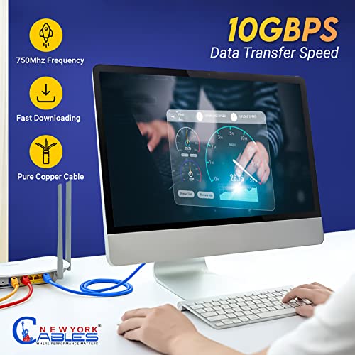 Newyorkcables Cat6A Ethernet Cable 1000Ft | White Wire Cat6A Plenum Cable (Cmp) | Certified 100% Solid Pure Copper | Unshielded Highly Twisted Pair (Utp) | 10 Gb High Speed Bandwidth Cat6A Bulk Cable #TOP4