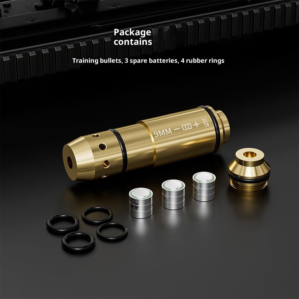 Generico 9mm/45ACP/40s&w/38SPL Cartouche D'entraînement Laser pour Systèmes D'entraînement au Tir à Sec Cartouches D'entraînement en Laiton de Qualité Supérieure H59 avec Pack de 6 Piles