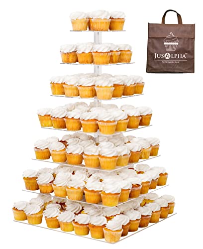Jusalpha Large 7 Tier Wedding Party Cupcake Tower Stand-Cake and