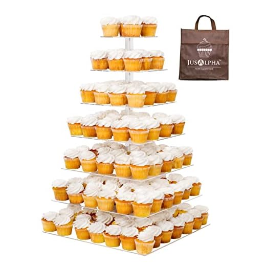 Large 7 Tier Wedding Party Cupcake Tower Stand-Cake and Dessert Tower - 18 Inches Cake Stand (7S) (Large)