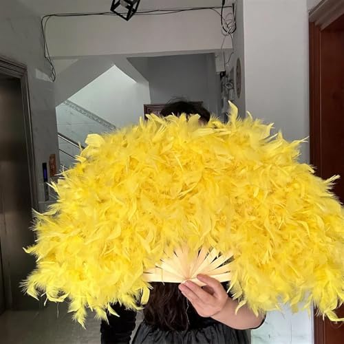 Abanico de plumas marabú y avestruz rojo de 70x40 cm para danza y escenario 7