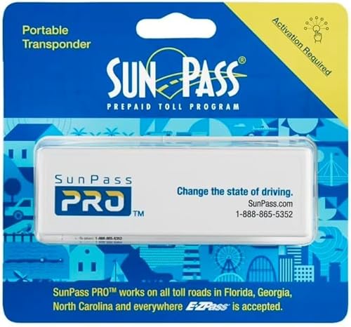 Sun Pass Pro Universal Toll Transponder – Prepaid Electronic Pass for Florida & 21 Additional States