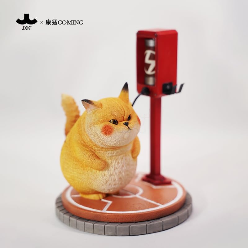 MMOS X JXK Pikacat Figurine with LED Charging Station Home Decoration Unique Collectible Gift for Cat Lovers