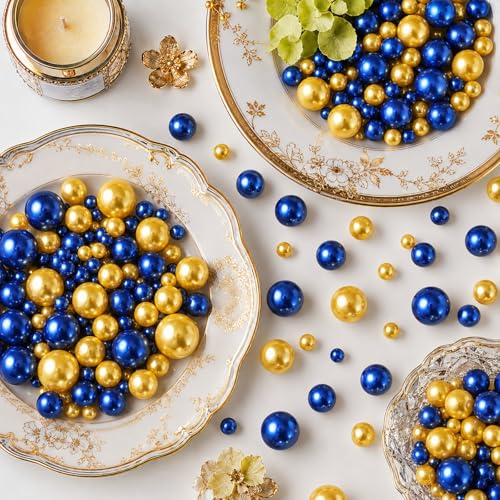 Cuentas para velas flotantes y centros de mesa de boda con perlas decorativas UDU azul 2