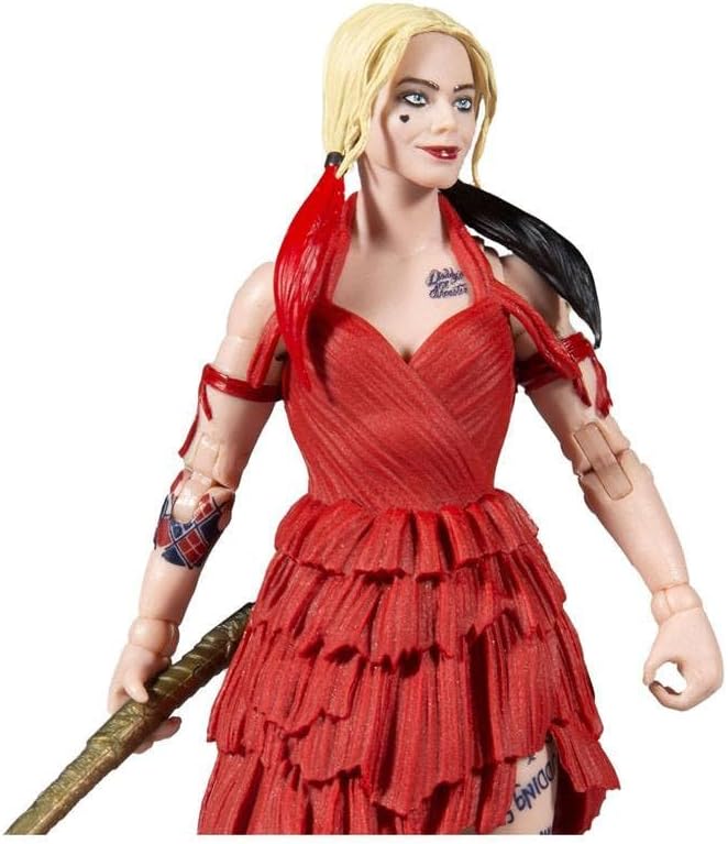 McFarlane Toys DC Multiverse Harley Quinn (The Suicide Squad) 7" Action Figure with Build-A King Shark Piece and Accessories