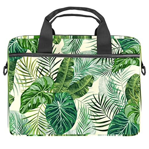Sac à bandoulière ordinateur 13" élégant avec feuilles tropicales pour vos trajets et le bureau