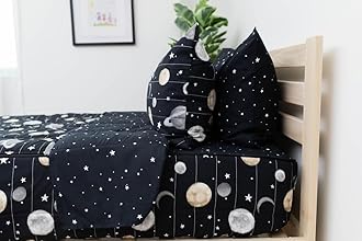 Beddy's Space Theme Kids Durable Zipper Bedding, Bed in a Bag, Black Sheets and Universe Galaxy Comforter with Stars & Solar System, Includes Pillowcase and Sham, Easy to Make and Wash Zip Bedding