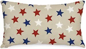 AACORS 4th Of July Pillow Covers 12x20 Inch – Patriotic Stars & Fireworks Decor For Sofa