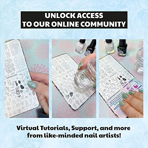 H la Cosedora Placa de estampagem de unhas - Placas grandes de modelo único para carimbar imagens fo