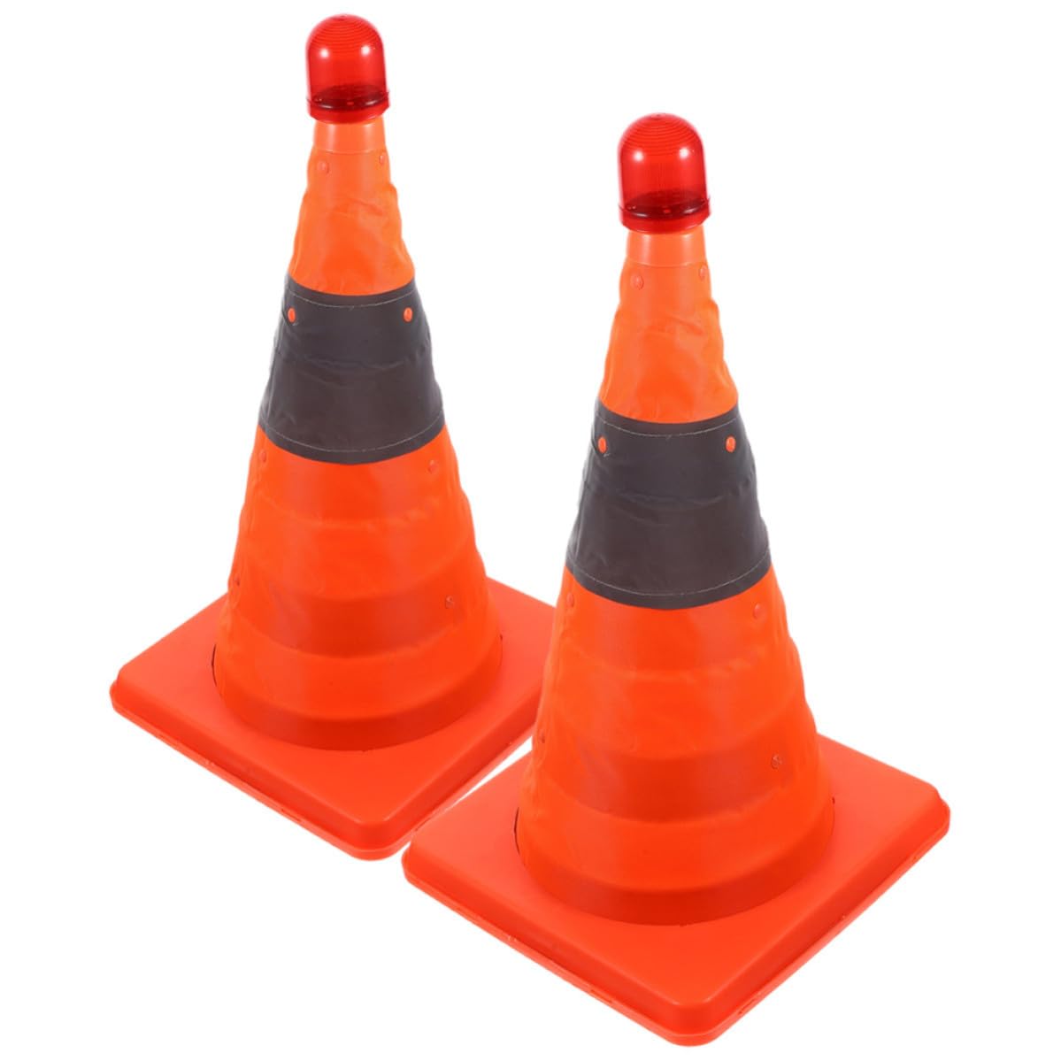 Cônes de sécurité réfléchissants pliables 45cm caoutchouc KICHOUSE signalisation LED