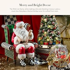 Mackenzie childs santa claus statue christmas santa decor for mantel wish list  urban country home decor