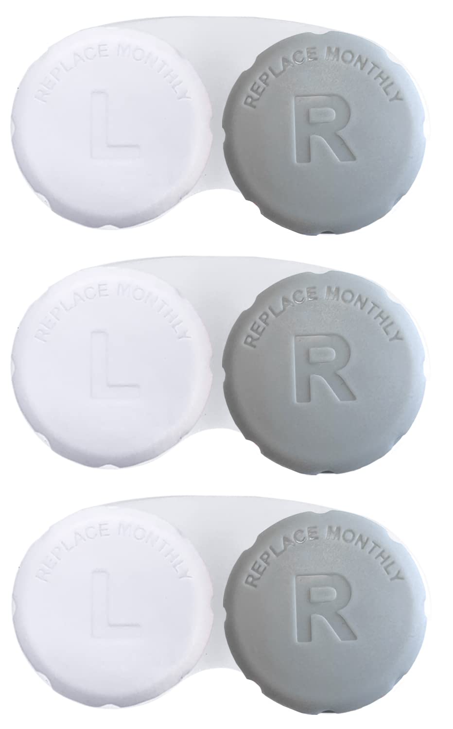 RHUI Fundas para lentes de contacto para viajes, uso diario, 3 unidades, color gris