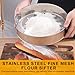 2 Pcs Round Flour Sieve Stainless Steel Round Flour Sifter 8 Inch and 6 Inch 60 Mesh Fine Mesh Flouring Sieve for Baking Cake Bread