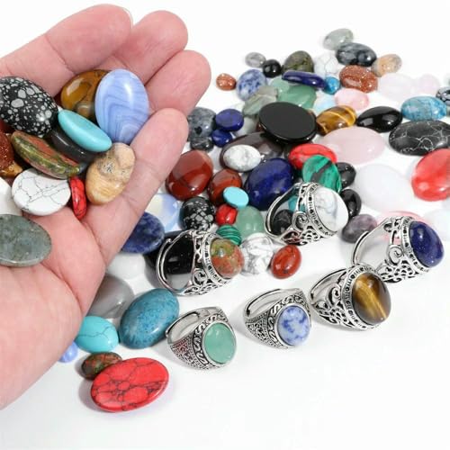 Piedra natural ágata y malaquita en cabujón ovalado de 18x25mm para hacer joyería casera 3