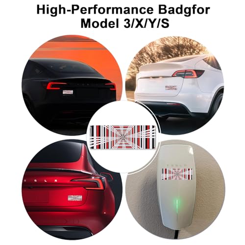 Image of 3D Plaid Performance Emblem Stickers Compatible with Tesla Model 3 Y X S Cybertruck, Plaid Performance Exterior Rear Trunk Accessories Sticker Decal Decorations