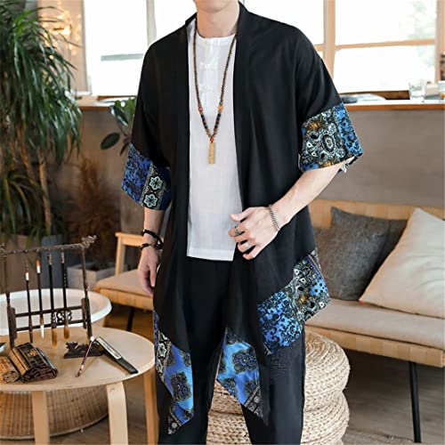 Bollrllr Japanese Kimono Cardigan Men's Samurai Clothing Clothing Kimono Jacket Harajuku Shirt2