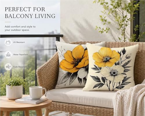 Lin coussin extérieur imperméable haut de gamme 50x50cm avec zip invisible - 7