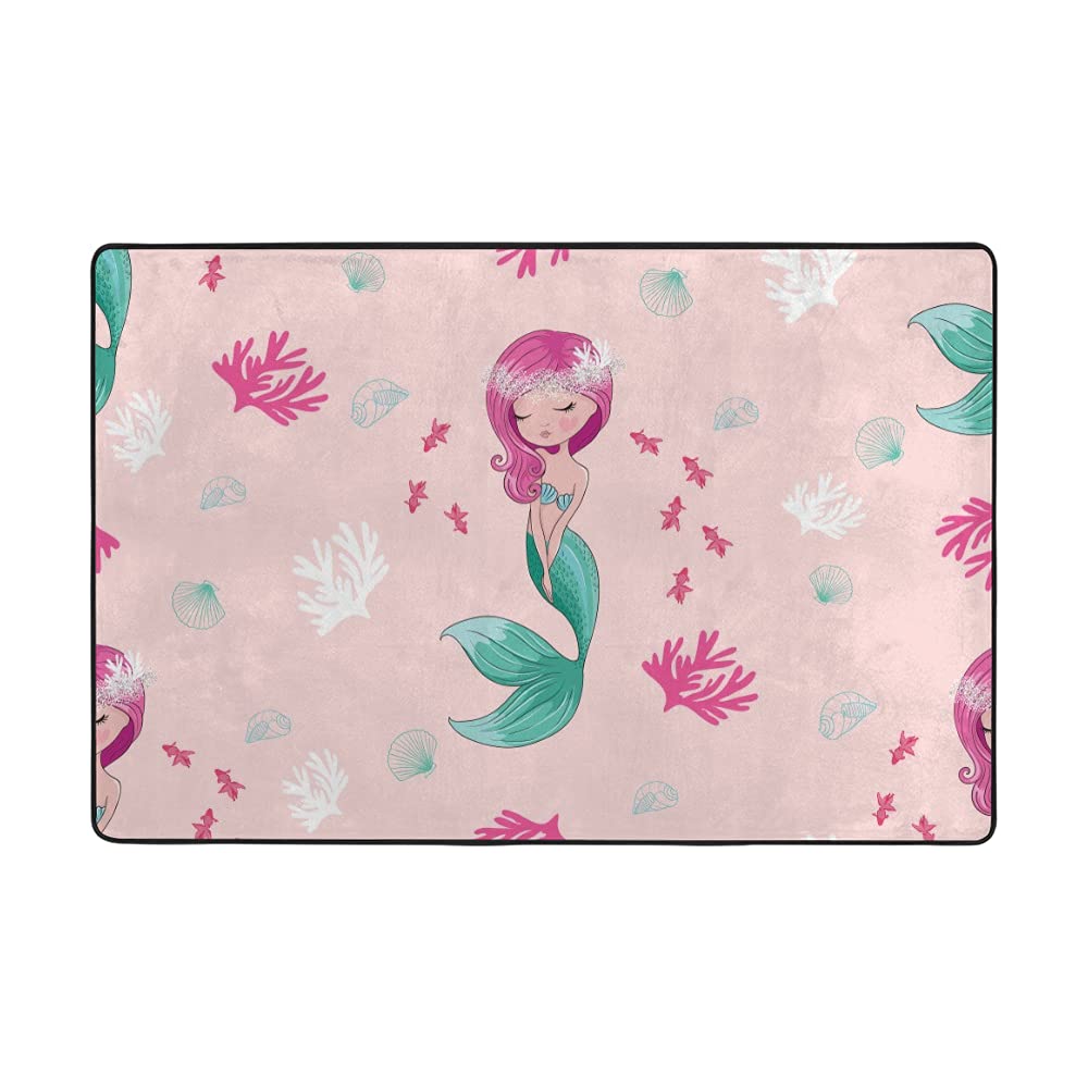 Grand tapis de sol super doux velours rose corail épais pour salon et chambre 183x122