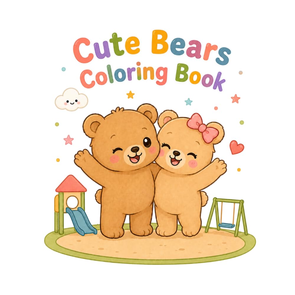 Cute Bears Coloring Book: Fun and Adorable Coloring Pages for Kids Ages 4-8