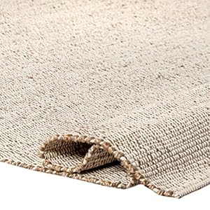 S & L Homes Jute Cotton Hand Woven Natural Farmhouse Area Rug for Living Room – Rustic Vintage Bohemian Décor – (8′ x 10′ Natural)