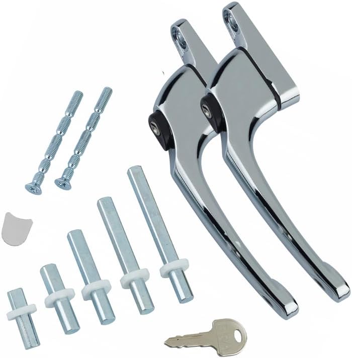 Fixrello 2 x Chrome Window Handles for uPVC Windows uPVC Window