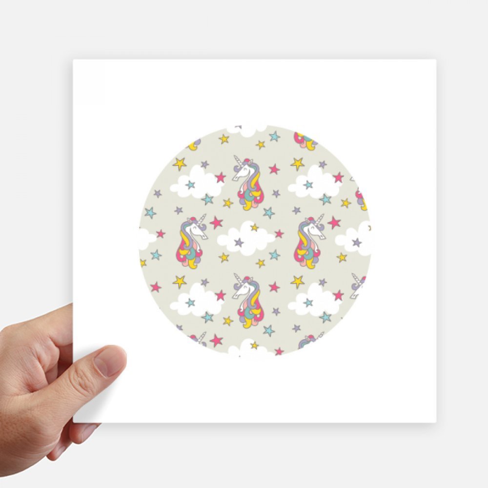 Autocollant carré de 20 cm pour ordinateur portable et mur licorne