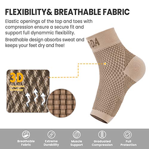 AVIDDA Plantar Fasciitis Support Socks, 1 PAIR Ankle Support Compression Foot Sleeves for Sprained Ankle, Running, Sports Protection and Pain Relief