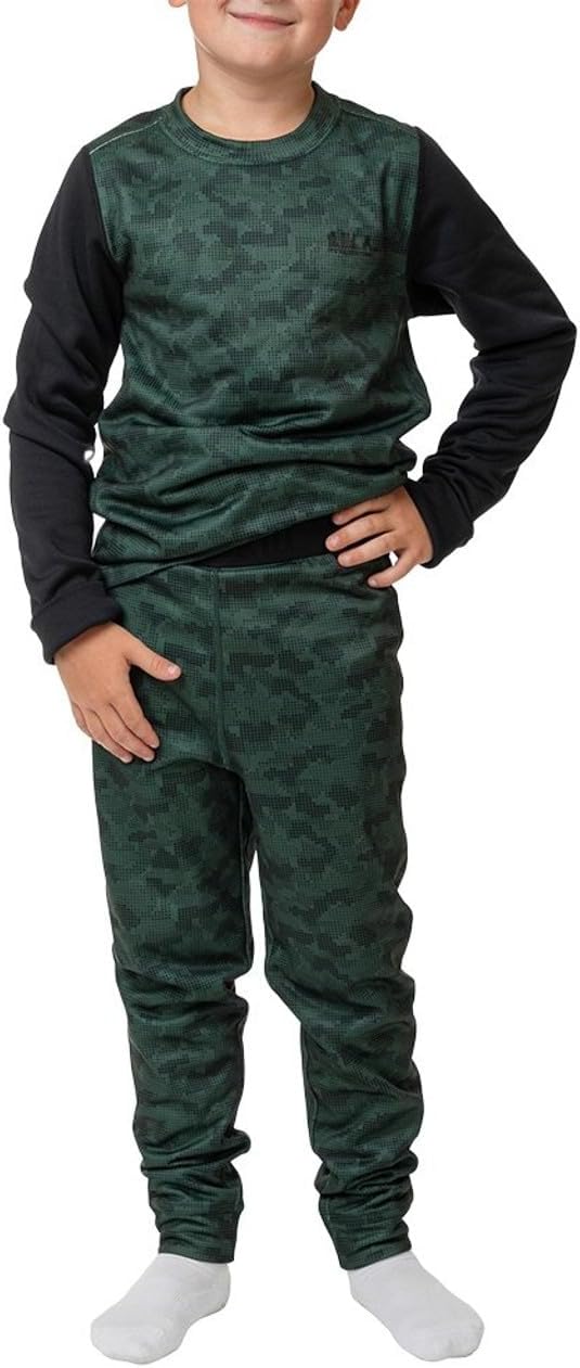 Bula Rainbow Baselayer Set Kids' (Military Green, X-Small)