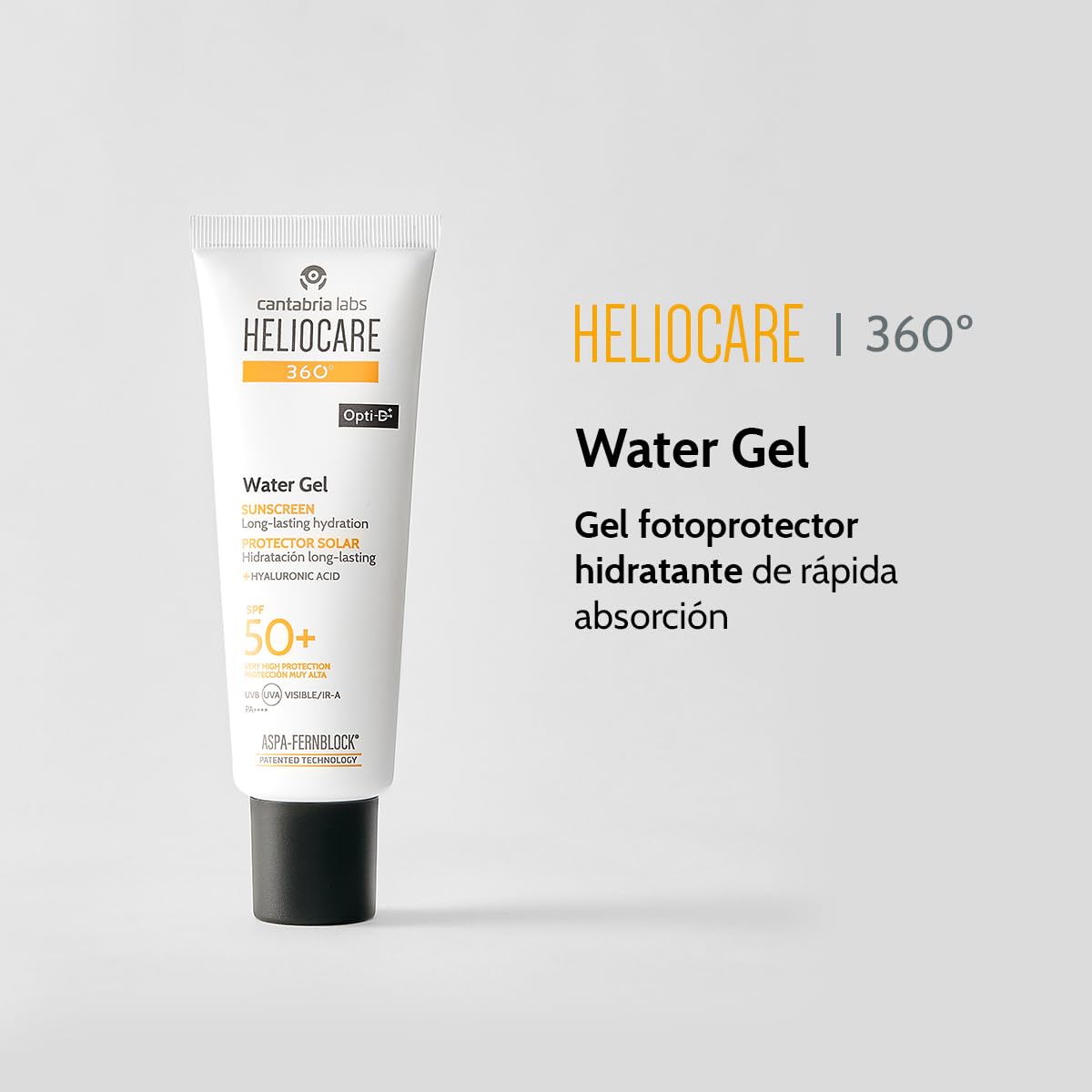 Cantabria Labs - Heliocare 360° Water Gel SPF 50+ - 50ml - Gel Hidratante - Protección Solar Avanzada - Textura Ligera y No Comedogénica