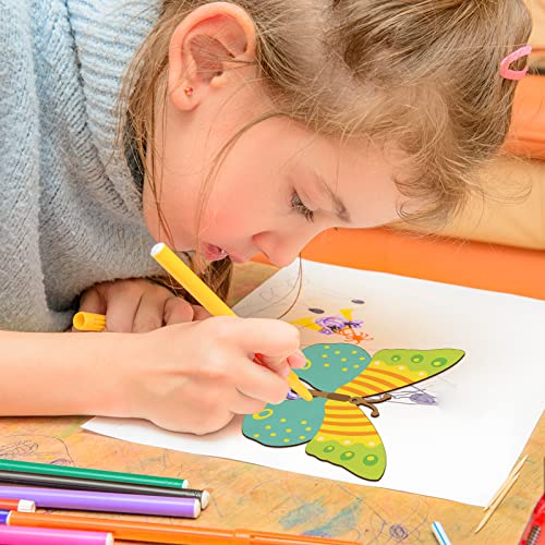 Large Size 7" Wooden Spring Ornaments To Paint, Butterfly Wooden Diy Blank Unfinished Round Wood Discs Ornament For Crafts Hanging Decorations(10Pcs) #TOP3