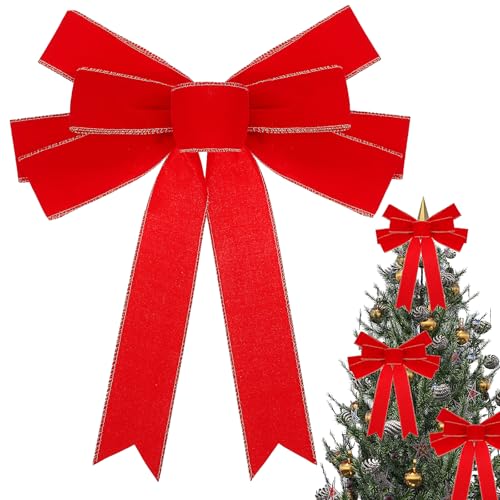 Weihnachtsschleifen Rot Outdoor 24 CIATBYYJ Weihnachten Rote Schleife, 1 Stück Weihnachtsschleife,...