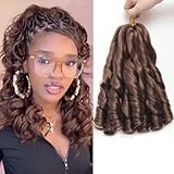 French Curl Braiding Hair 12Inch 8Packs French Curl Crochet Braids Short Curly Crochet Hair Bouncy Synthetic knotless Braiding Extensions(33#, 12inch)