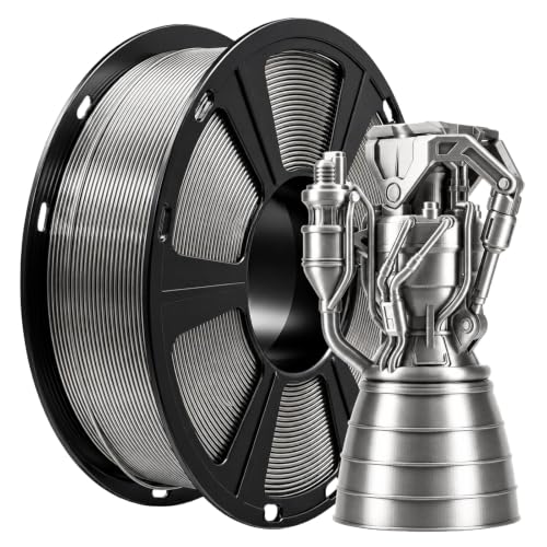 ⚡ TEQStone Metallic PETG Filament 1.75mm, 3D Printer Filament with Stunning Metal Luster, +/- 0.02mm Precision, 1kg Spool (2.2lbs) for FDM Printers, High Strength & Odorless, Silver