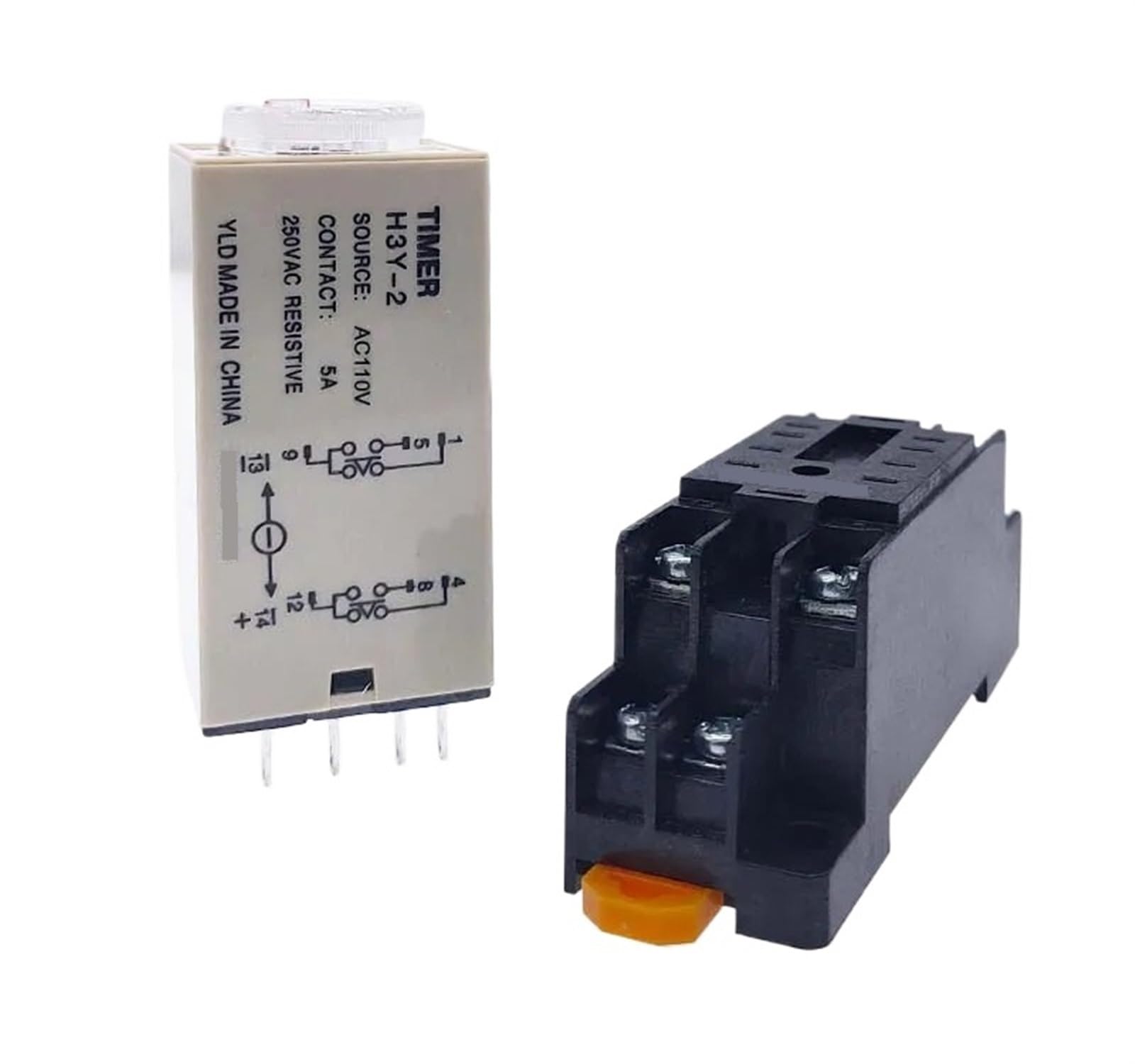 Relais temporisé AC 110V anti pic de courant avec temporisation mise sous tension H3Y-2