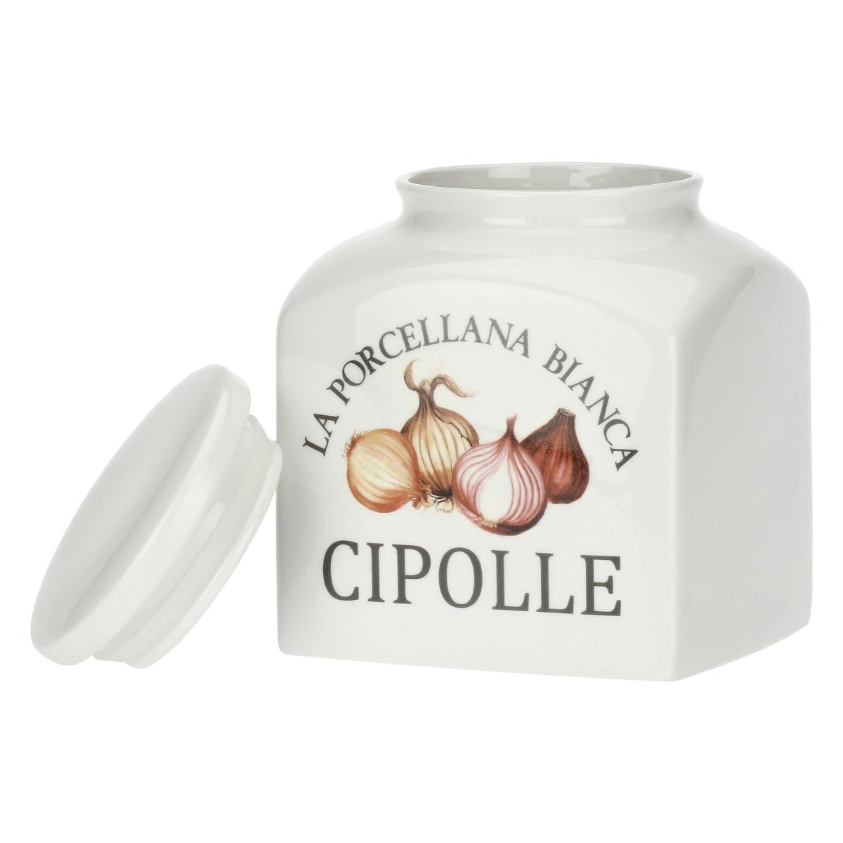La Porcellana Bianca - Storage Jar for Porcelain Onions - Preserves, Jars and Containers - Kitchen Jars - Porcelain - 3500 CC; 15x15xh20 cm