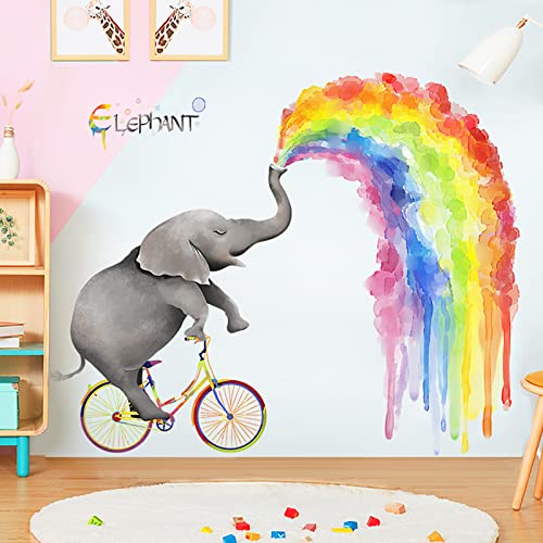 M Achoose Wall Decals Colorful Elephant Wall Stickers Peel And Stick Removable Decal Stick Diy Wall Art Murals Home Wall Decor For Bedroom Living Room Classroom Office Wall Decaoration #TOP2