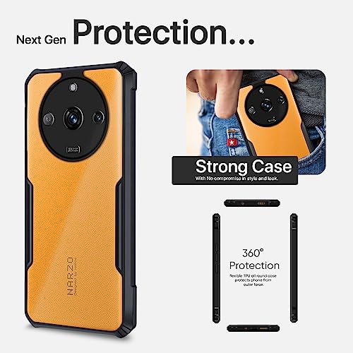 Image of Pikkme Realme Narzo 60 Pro 5G Back Cover | Crystal Clear Transparent Back | Ultra Hybrid | Full Camera Protection | Raised Edge | Bumper Back Case Realme Narzo 60 Pro 5G (Black)