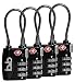 Small Combination Padlock - Travel TSA Lock - Cable Luggage Lock for Bag, Suitcase, Backpack 4 pack