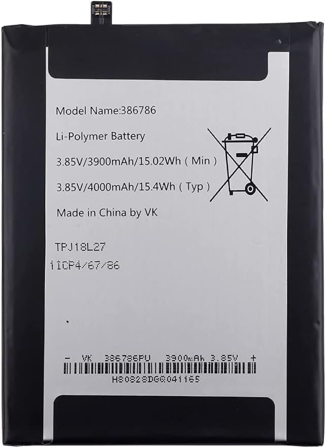 Audiosystem BATTERIA PILA Compatibile per WIKO Y80 W_V720 / VIEW 3 PRO W_P611 Con capacità Originale 4000MaH 386786 TPJ18K07P