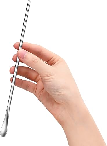 Miniatura 3 de 4 cucharas de café largas de acero inoxidable de 8.5 pulgadas8.583 in, cuchara mezcladora de bebidas, palillo de cóctel de metal reutilizable,